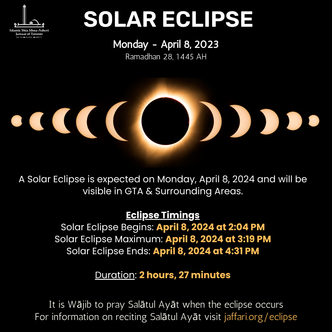 Solar Eclipse - April 8, 2024 | ISIJ of Toronto